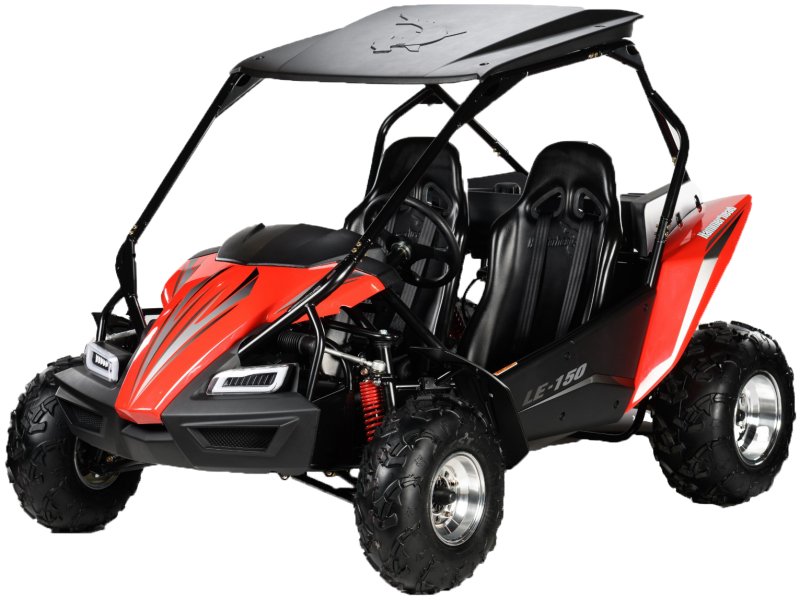 LE-150 in black with hardtop, side view